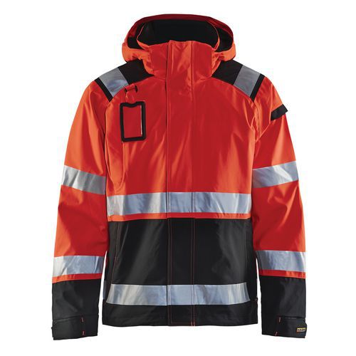 Skalljakke varsel Hivis Rød/Svart