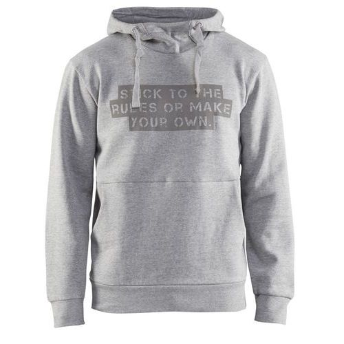 Hettegenser Limited Edition 'Stick to the rules' Gråmelert