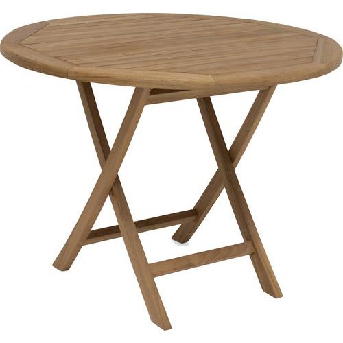 Sammenleggbart bord Nova Ø 100 cm i ubehandlet teak