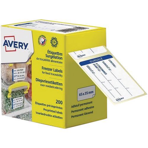 Forhåndsutskrevet fryseetiketter til matsporbarhet - Pakke à 200 - Avery