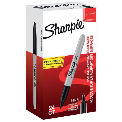 Permanent markør svart Sharpie - Verdipakke 20 + 4 gratis Permanent markør svart Sharpie - Verdipakke 20 + 4 gratis