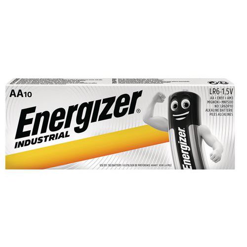 Industrielt alkalisk batteri - AA LR6 - Pakke à 10 - Energizer