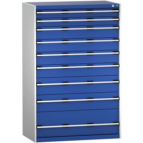 Skap med skuffer SL-10616-9.2 med 9 skuffer for tung last – Bott