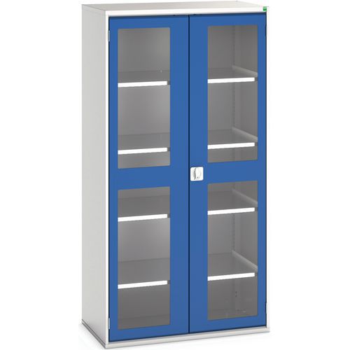 Skap Verso med gjennomsiktige dører og 4 hyller 1050x550x2000 – Bott