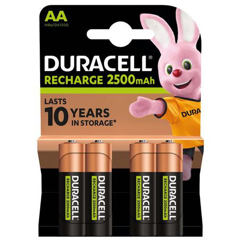 Ultra 2500 mAh AA LR6 oppladbart batteri - Pakning à 4 batterier - Duracell