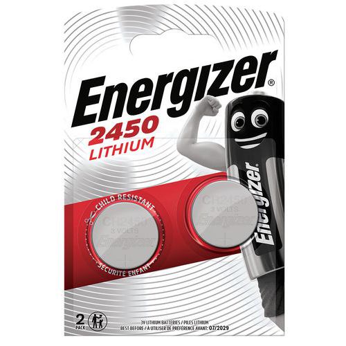 Knappebatteri - CR2450 - 3 V - Pakning à 2 - Energizer