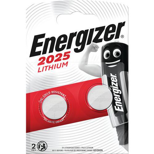 Litiumbatteri for kalkulatorer - CR2025 - Pakning à 2 - Energizer