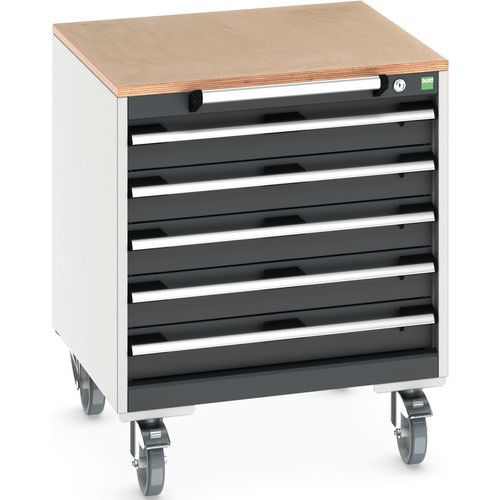 Mobilt skuffeskap Cubio SLR-666-5.3 - Bott