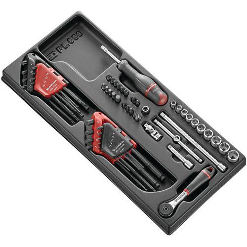 Modul XL skralle og stikkontakter 1/4 + 2 tilbehør - Facom Modul XL skralle og stikkontakter 1/4 + 2 tilbehør - Facom