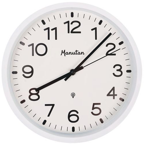 Radiostyrt analog veggklokke Ø 30 cm - Manutan Expert