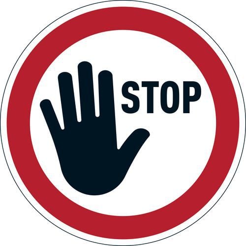 Forbudsskilt STOP, avtagbar