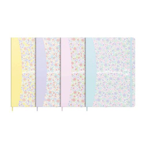 Notatbok A5 Floral med hard perm, blandede farger - Oxford