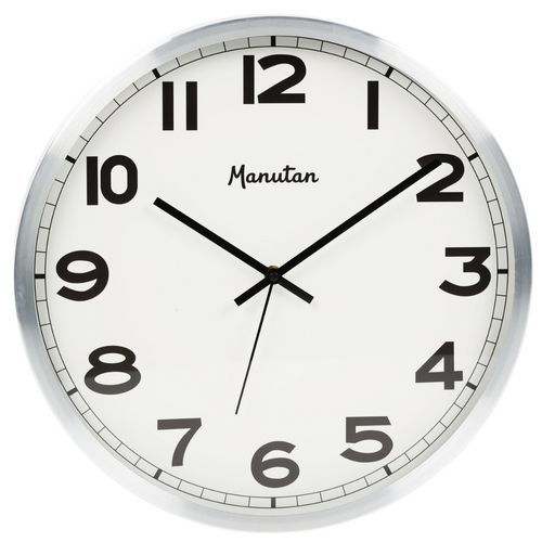 Analog veggklokke med kvartsverk Ø 40 cm - Manutan Expert