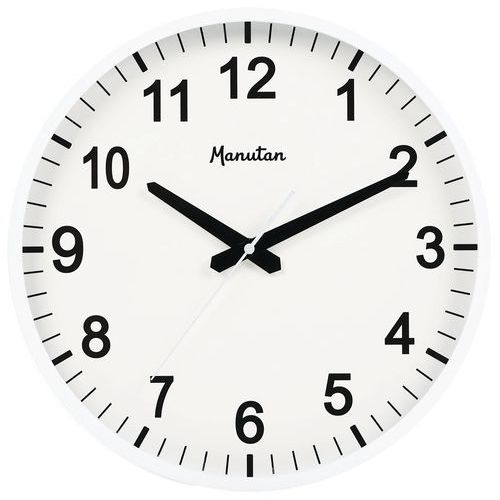 Analog veggklokke med kvartsverk Ø 33 cm - Manutan Expert