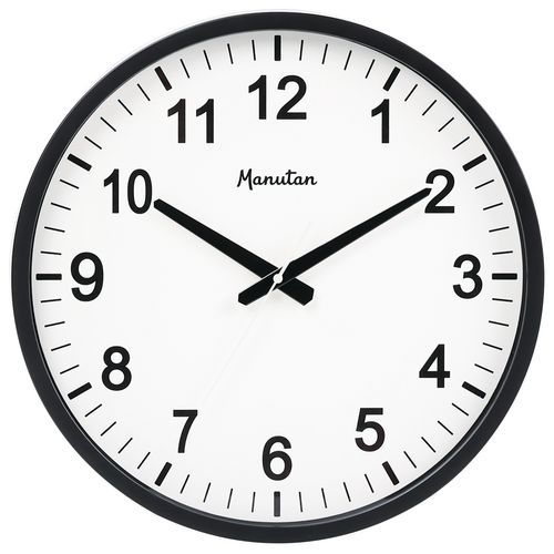 Analog veggklokke med kvartsverk Ø 40 cm - Manutan Expert
