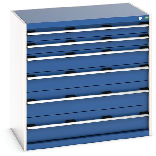 Skap med 6 skuffer Cubio – 1050x650x1000 mm – Bott