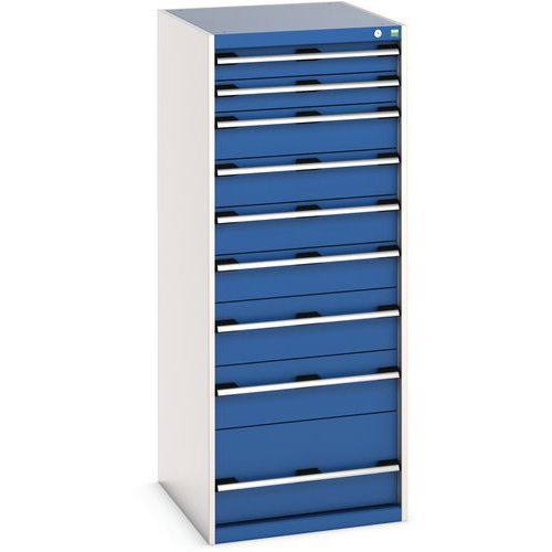 Skap med 9 skuffer Cubio 650x750x1600 mm – Bott