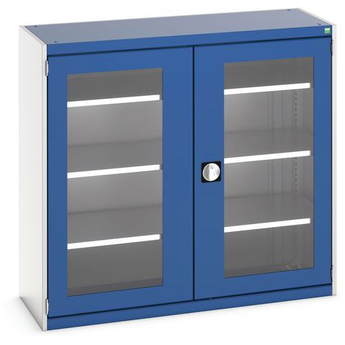 Skap med transparente dører Cubio 1300x525x2000 mm - Bott