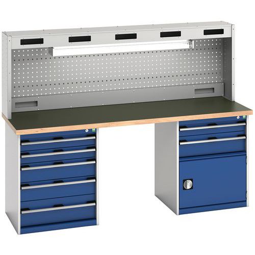 Cubio Combi arbeidsbenk med 2 skap med skuffer – arfenol