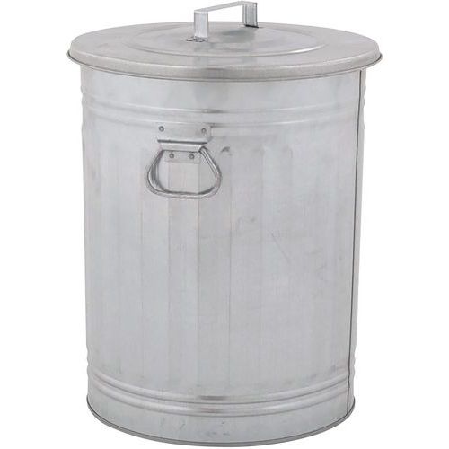 Galvanisert søppelbøtte, 54 liter - Vepabins