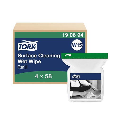 Våtservietter for overflaterengjøring, W15 Refill – Tork Våtservietter for overflaterengjøring, W15 Refill – Tork