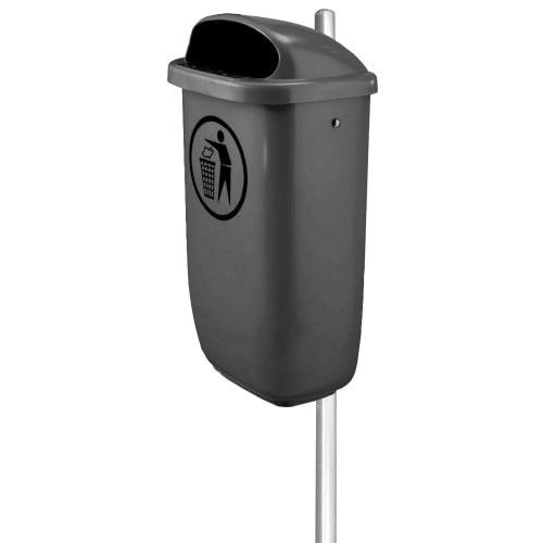 Papirkurv 50 L Vegg/Stolpe Mørk grå Papirkurv 50 L Vegg/Stolpe Mørk grå