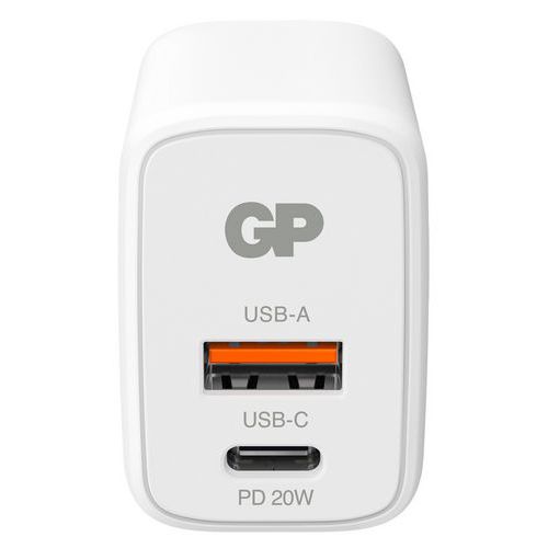 Vegglader WM2B, PD 20W, USB-A/USB-C - GP