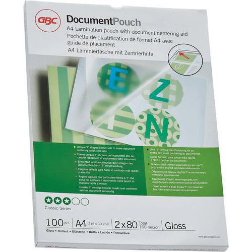 Lamineringslomme A4, 80 mikron, blank - GBC