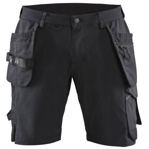 Håndverksshorts i 4-veisstretch Svart/mørk grå