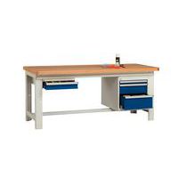 Arbeidsbord for verksted optimalt - Bredde 150 cm - Massiv bøk - Ateliers System
