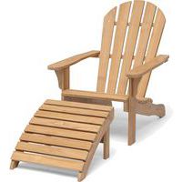 Dekkstol med fotpall Tennessee, teak - Hillerstorp