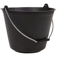 Svart plastbøtte, 11 l, Volum: 11 L, Materialer: Plastique, Totallengde: 31 cm, Totalbredde: 31 cm