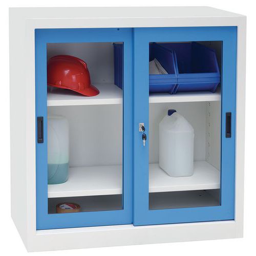 Skap Manutan CH 100 cm med transparente dører, bredde 100 Skap Manutan CH 100 cm med transparente dører, bredde 100
