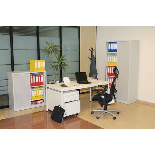 ensemble composé d'un bureau droit et d'un caisson mobile ensemble composé d'un bureau droit et d'un caisson mobile
