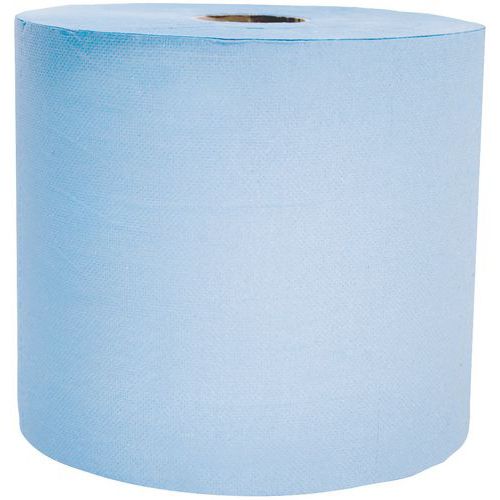 Blå industriell tørkerull – 800 ark – 2 pakk – Manutan