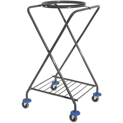 Sammenleggbar vogn for pose for sengetøy – kapasitet 120 l – Manutan Sammenleggbar vogn for pose for sengetøy – kapasitet 120 l – Manutan