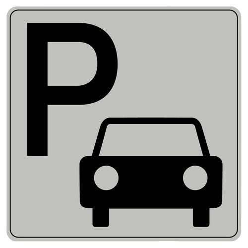 Symbolskilt pleksiglass grått parkering