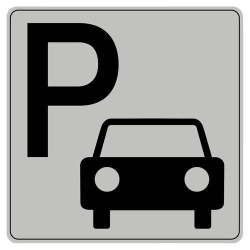 Symbolskilt pleksiglass grått parkering Symbolskilt pleksiglass grått parkering