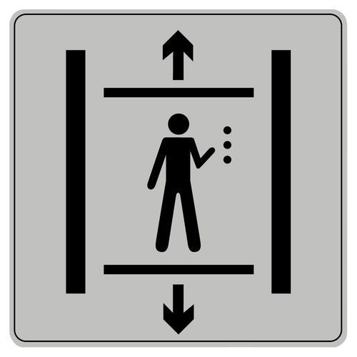 Symbolskilt pleksiglass grått handikappheis Symbolskilt pleksiglass grått handikappheis