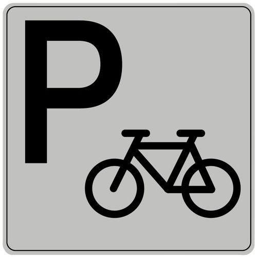 Symbolskilt pleksiglass grått sykkelparkering Symbolskilt pleksiglass grått sykkelparkering