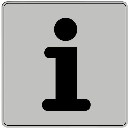 Symbolskilt pleksiglass grått informasjon Symbolskilt pleksiglass grått informasjon