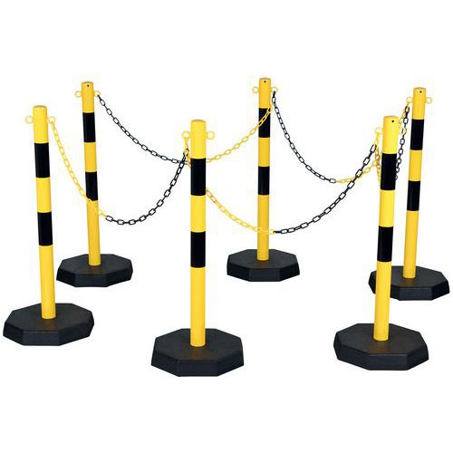 Sett med stålstolper og polyetylenkjeder - Crash Stop
