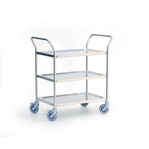 Trillebord rustfritt 3 hyller 120 kg Trillebord rustfritt 3 hyller 120 kg