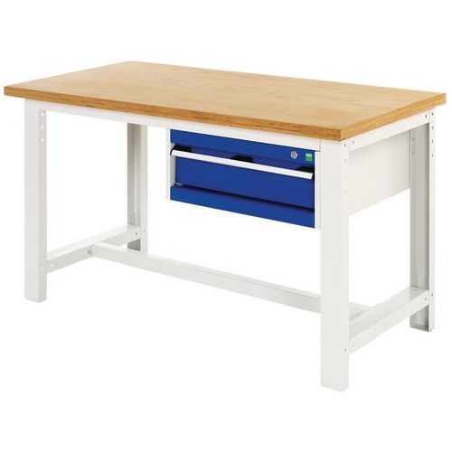 Arbeidsbord Bott 200 cm kryssfiner med 1 skuff Arbeidsbord Bott 200 cm kryssfiner med 1 skuff