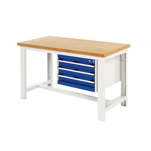 Arbeidsbord Bott 150 cm kryssfiner med 3 skuffer Arbeidsbord Bott 150 cm kryssfiner med 3 skuffer