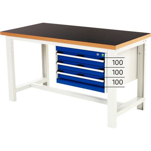Arbeidsbord Bott 200 cm fenol med 3 skuffer Arbeidsbord Bott 200 cm fenol med 3 skuffer