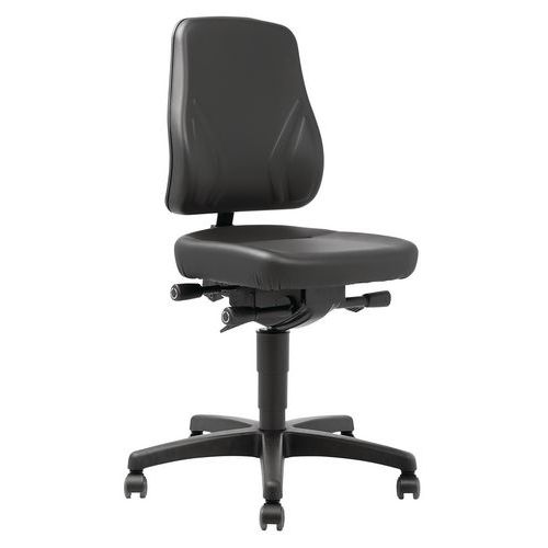 Manutan ergonomisk verkstedsete, lav modell, på svinghjul Manutan ergonomisk verkstedsete, lav modell, på svinghjul