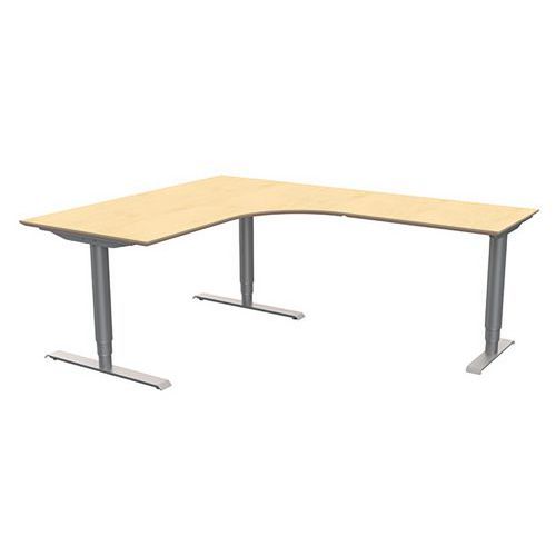 Hev og senkbart skrivebord Two+ RB tre ben Høyre med fasede Hev og senkbart skrivebord Two+ RB tre ben Venstre med