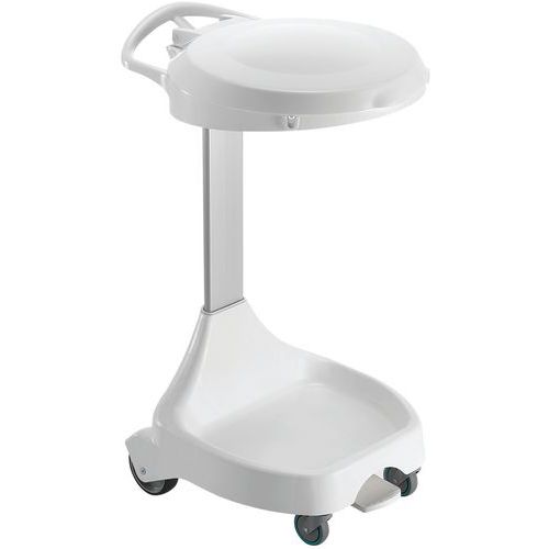 Smile sekkeholder med pedal, 4 hjul og deksel – 120 l – TTS Smile sekkeholder med pedal, 4 hjul og deksel – 120 l – TTS